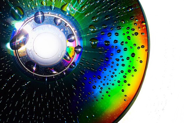 water drops on cd surface