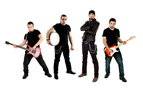 Four men in rock band group